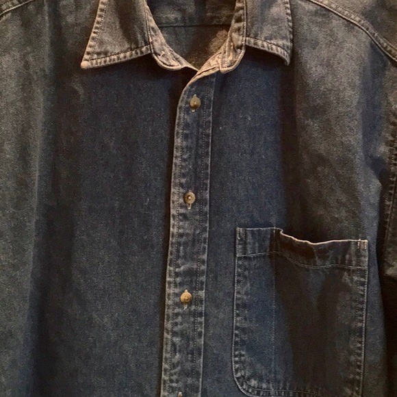 TIMBERLAND DENIM BUTTON DOWN EUC COTTON MEDIUM - Picture 2 of 7